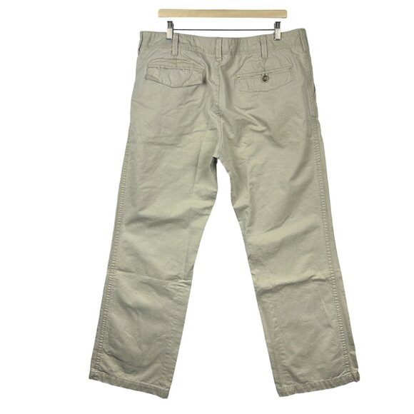 Old Navy Pants Mens 38x31* Khakis‎ Beige Flat Front Baggy Cotton Casual Trousers - Picture 4 of 14
